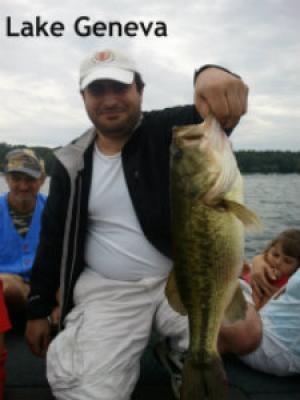 Lake Geneva, Wisconsin client with a nice bass July 2012 