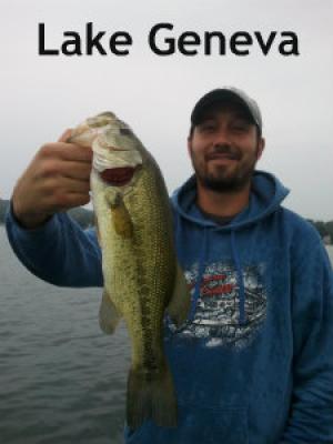 Lake Geneva, Wisconsin client with a nice bass July 2012 