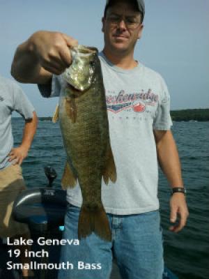 Lake Geneva, Wisconsin client with a nice bass July 2012 