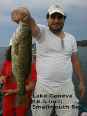Lake Geneva, Wisconsin client with a nice bass July 2012