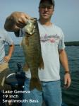 Lake Geneva, Wisconsin client with a nice bass July 2012 